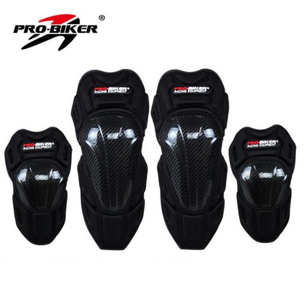 

elbow & knee pads fashion pro-biker carbon fiber motorcycle protective gear motor racing kneecaps knight equipment size eva, Black;gray