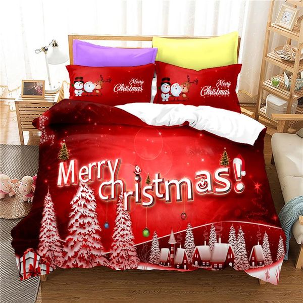 

bedding sets merry christmas duvet cover set beddings cotton year gift pillowcase colorfast bedroom  double for bed
