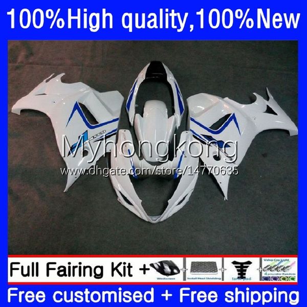 Fairings de Moto para Suzuki Katana GSXF 650 GSXF-650 GSX 650F 08-14 29No.14 GSX650F Branco Azul 08 09 10 11 12 13 14 GSX-650F GSXF650 2009 2010 2012 2013 2014 Bodys