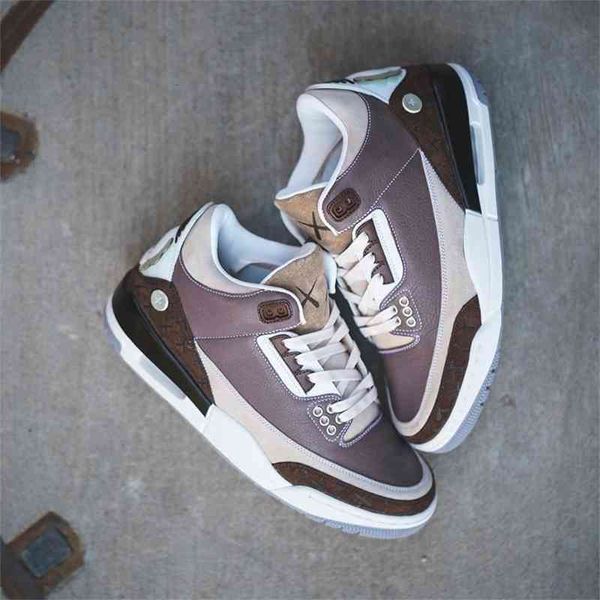 

kaws x 3 3s designer mans brown men size 40-47 basketball shoes sneakers with