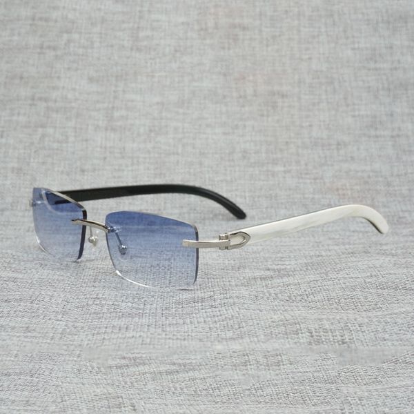 

70% off online store vintage buffalo horn rimless sunglasses men natural wood square glasses metal frame women wooden shades oculos eyeglass, White;black
