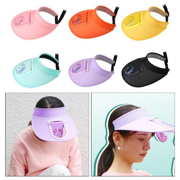 

wide brim hats solar fan hat cooling summer outdoor for camping, Blue;gray