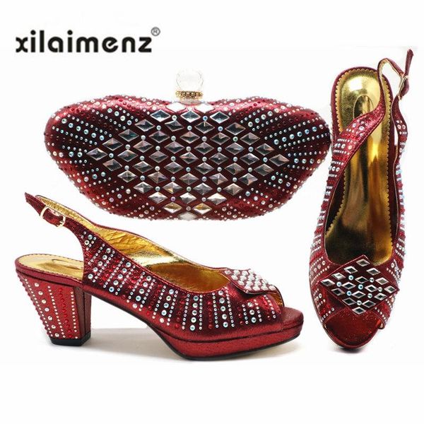 

dress shoes italian with matching bags for wedding wine high heels women decorated rhinestone and purse set, Black