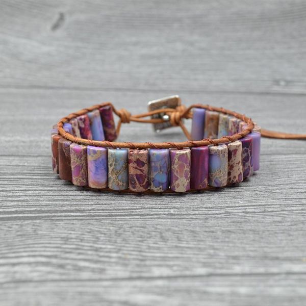 

beaded, strands single layer leather bracelet, Black