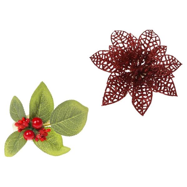 

napkin rings 2pcs delicate christmas red berry wreath table decorative buckles