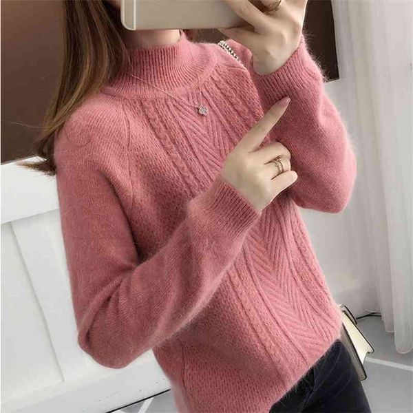

women knitted sweater autumn turtleneck pullovers tassel elegant female long sleeved knitwear 210524, White;black