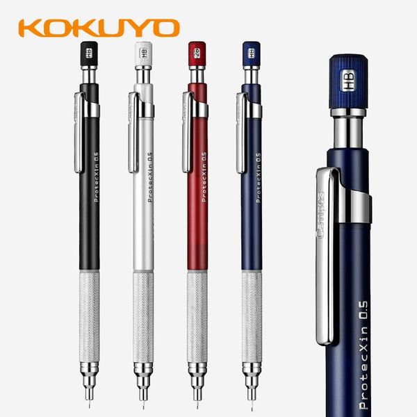 

ballpoint pens 1pcs japan kokuyo protectxin automatic pencil metal rod grip pen 0.5mm wsg-ps305c low center of gravity drawing activity, Blue;orange
