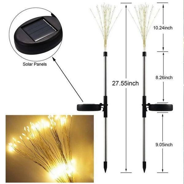 

[90/120/150 leds] 1/2pcs solar light outdoor waterproof garden lawn landscape lamp christmas - warm white 90 led
