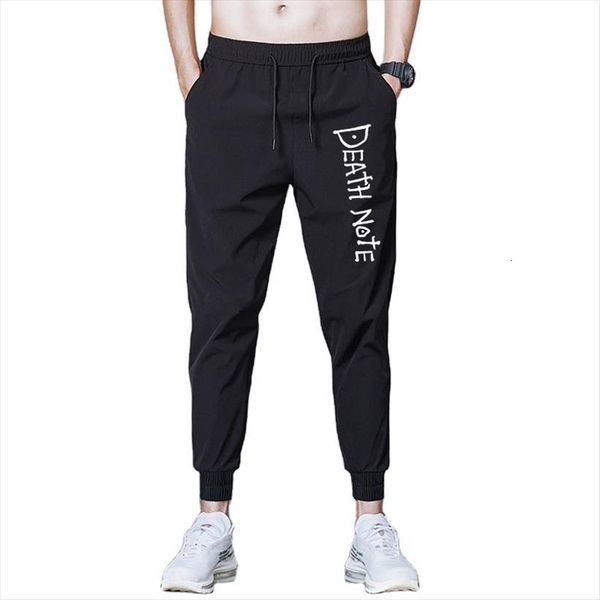

sweatpants print death note joggers women pant lounge pockets outdoor hiking running trousers streetwear, Black