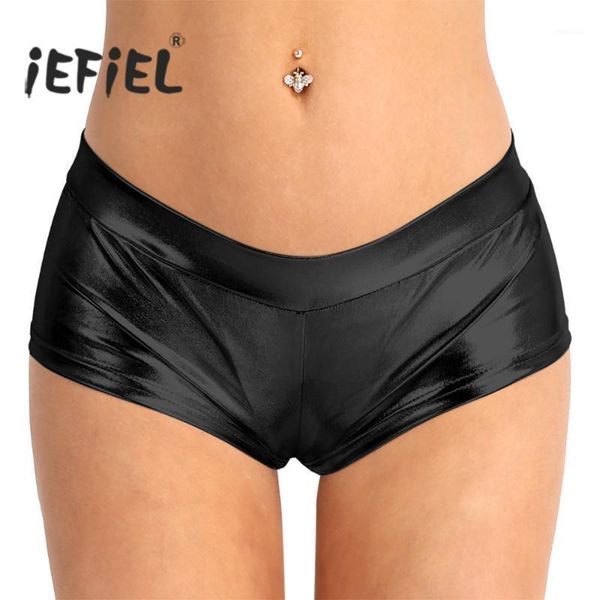 

womens ladies fashion mini shorts shiny faux leather low waist clubwear for dancing raves festivals costumes women's, White;black