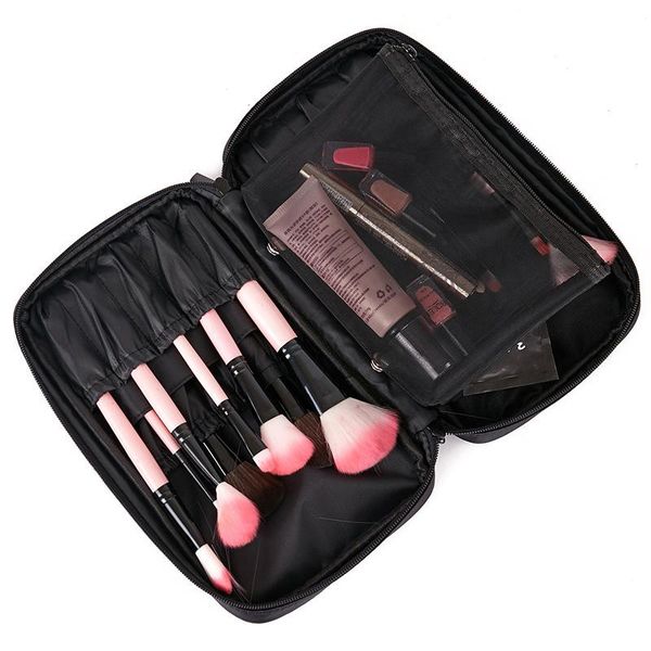 

makeup brush bag organizer black women cosmetic case large capacity beauty tool storage bags brushes pouch pocket & cases