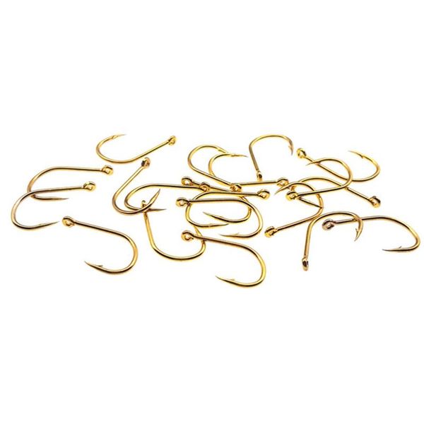 

fishing hooks 100pcs barbed with holes high-carbon steel offset worm storage box for bass all waters 10 sizes mc889