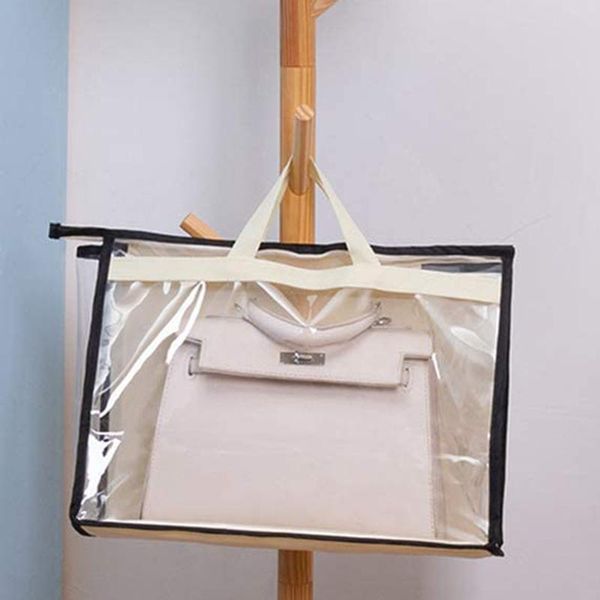 

other household sundries leather bag transparent protective handbag dust wardrobe finishing moisture-proof storage hanging 50*35*13cm