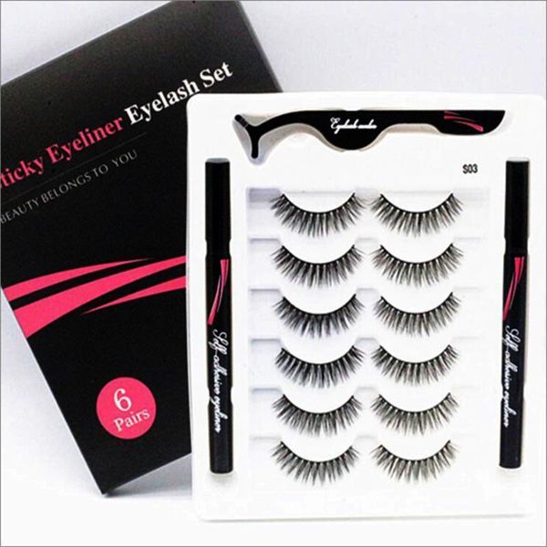 

mixed eyeliner eyelashes 6 pairs glue-set 2 magnet 3d factory direct supply false1
