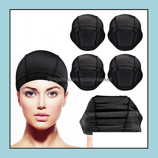 Beanie / Skl Kapaklar Şapka Şapka, Atkılar Eldiven Moda Aessories Dome Kap Gerilebilir Peruk Spandex Stil Peruk Erkekler ve Kadınlar için Siyah Naylon Bırak