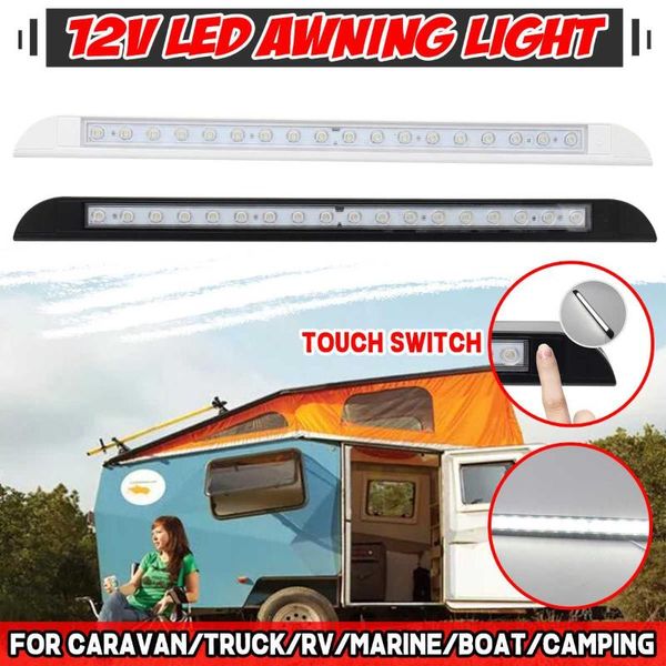 

9w awning porch light lamp with touch switch interior exterior car lights strip bar for camping caravan truck rv boat atv parts