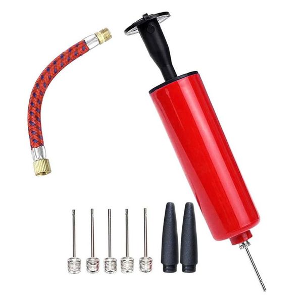 

bike pumps plastic balloon football soccer basketball inflatable ball toy manual air pump inflator tools kit hand with needle