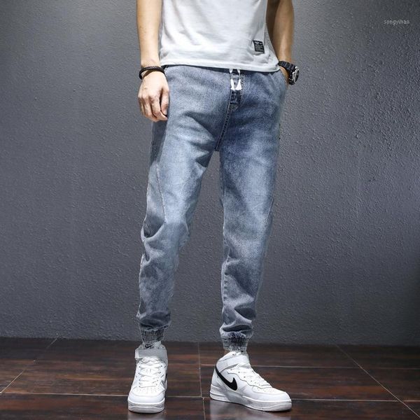 

men's pants 2021 autumn jeans korean fashion large loose four seasons leisure modern youth band mouth casas, Black