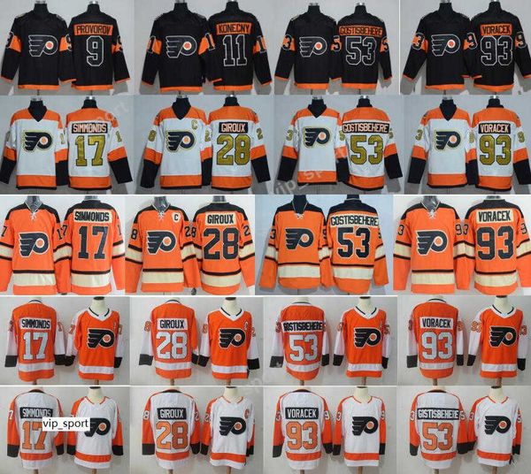 

philadelphia flyers jerseys stadium series hockey ivan provorov travis konecny jakub voracek claude giroux shayne gostisbehere simmonds, Black