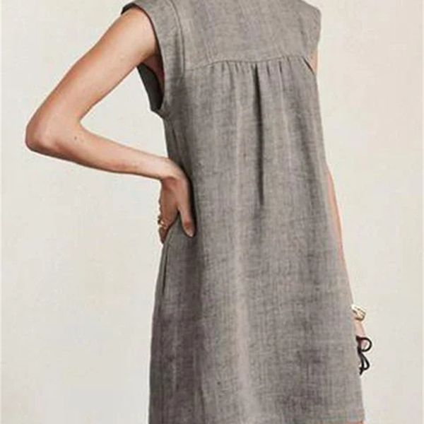 

factoryylop factory1kos spring summer better women's casual cotton 2021 linen solid dress, White;black