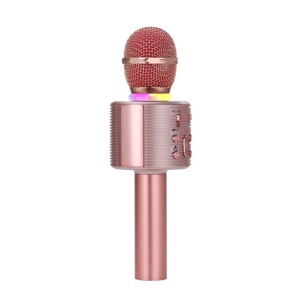 

microphones wireless karaoke microphone bluetooth handheld portable speaker home ktv player with dancing led lights record function for kids
