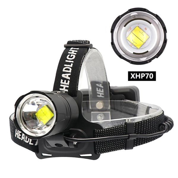

headlamps xhp70 zoom aluminum alloy headlamp 18650 battery usb charging electricity display large lens strong headlight