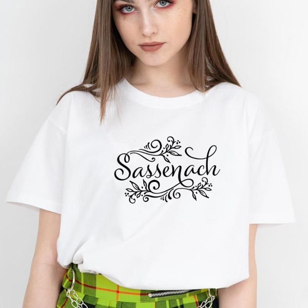 

women's t-shirt summer fashion womens clothing woman tshirt plus size drop outlander tv shows t shirt sassenach, White