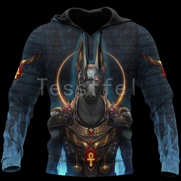 

men's hoodies & sweatshirts god of ancient egypt 3d printed 2021 fashion men sweatshirt harajuku zipper hoodie casual pullov, Black