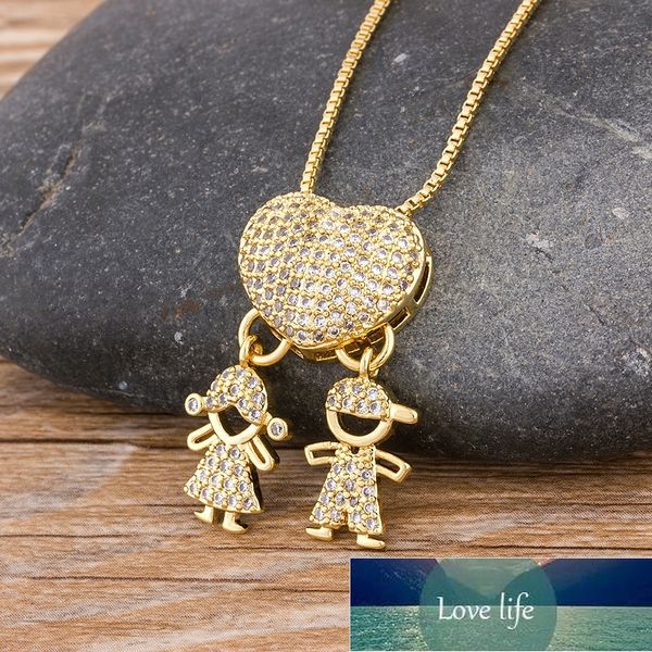 

new design girl boy pendant charm gold color heart shape chain necklaces for women girls party wedding new year jewelry factory price expert, Silver