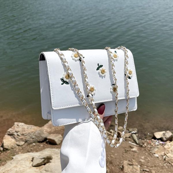 

evening bags 2021 summer fashion shoulder messenger bag celebrity casual simple portable small square texture flower designer