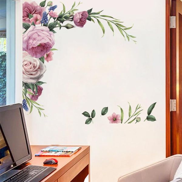 

wall stickers large peony rose diy vintage flowers wallpaper for bedroom living room decals mural home decor kid girls gift
