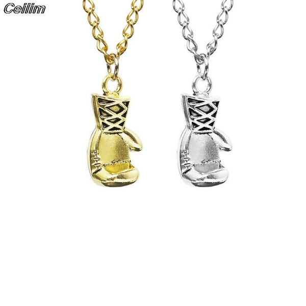 

ceilim hip hop boxing glove pendant chain necklace for men male street rock style men's jewelry necklaces, Silver