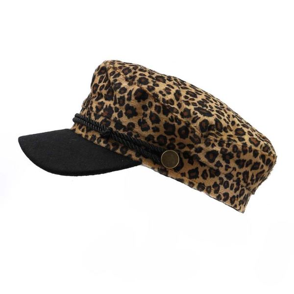 

berets spring autumn leopard beret hat lady women army cap flat hats fashion casual snapback military for female girls, Blue;gray