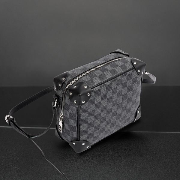 

bags backpack korean men's small square bag fashion box lattice leisure single shoulder messenger, Black;red