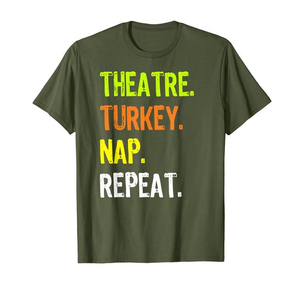 

funny thanksgiving design - theatre turkey nap repeat t-shirt, White;black