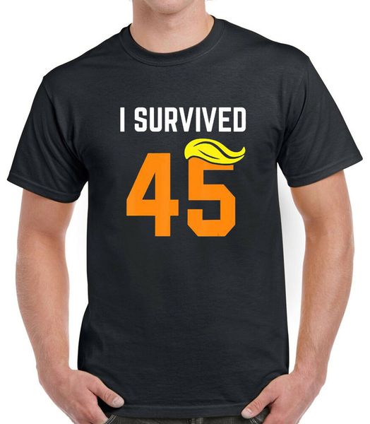 

i survived forty five trump lost president 2020 t-shirt, White;black