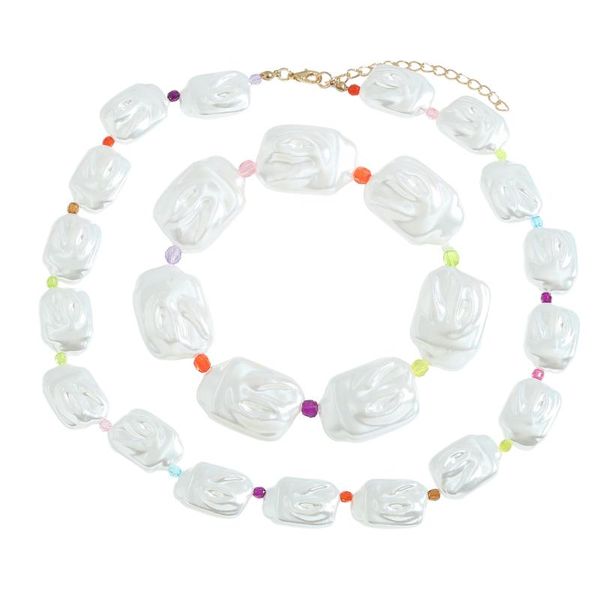 

chokers dvacaman boho colorful choker beads necklace irregular imitation pearls collar clavicle necklaces for women summer jewelry beach, Golden;silver