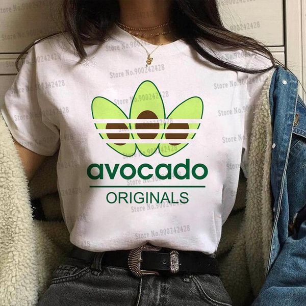 

fashion funny cute avocado creative women t shirt letters tees sports graphic harajuku merry christmas, White