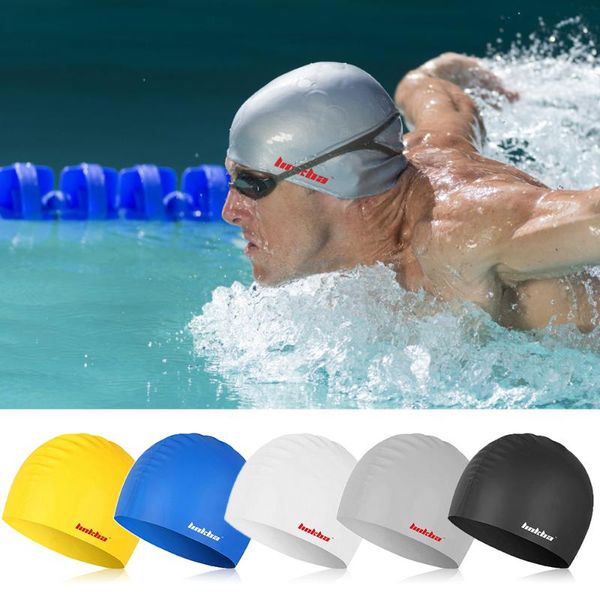 

swimming caps silicone long hair cap for women men kids swim hat equipment