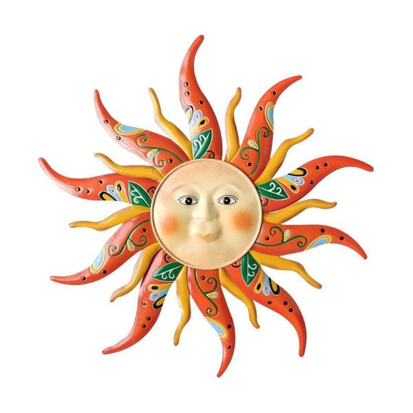 

decorative objects & figurines metal sun wall art decor face garden hanging pendant indoor outdoor home decoration accessories judicious