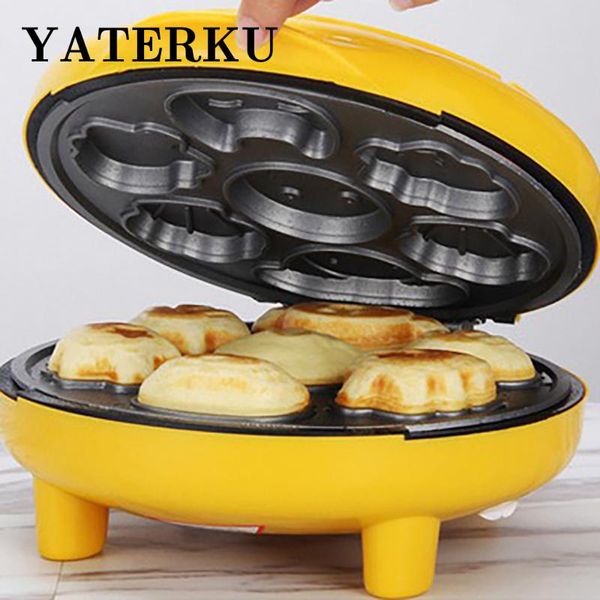 

household automatic cake machine cartoon mini children's bread double-sided heating baking breakfast eu us makers