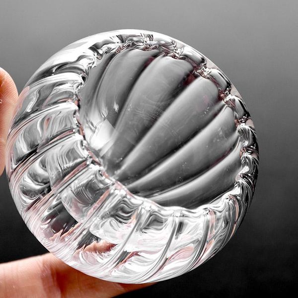 

arrival 6pcs 45ml mini double glass pumpkin stripe sketch cup tea set wine glasses