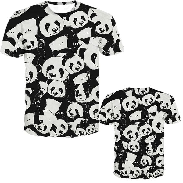 

summer children 3d anime t-shirt kids lovely animal panda printed t shirt boys girls fashion tshirts 210409, White;black