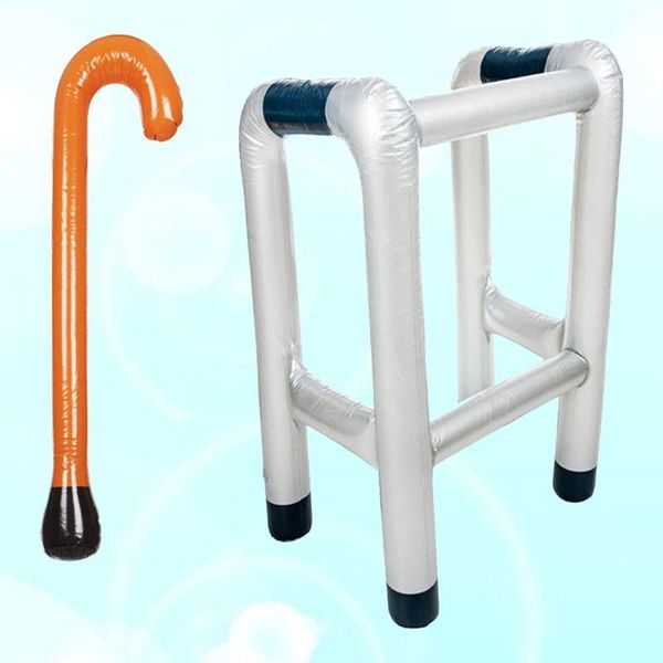 

trekking poles 2pcs inflatable zimmer frame and walking stick blow novelty dress prop accessory