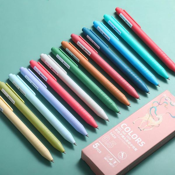 

gel pens cute 0.5 color multi gray set kawaii ink pen for writing highlighter office school supplies stationery replace refill