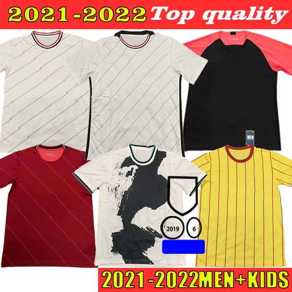 

2021 2022 soccer jersey virgil firmino manÃ© m. salah henderson robertson fans version home away + kids sports football shirt, Black;yellow