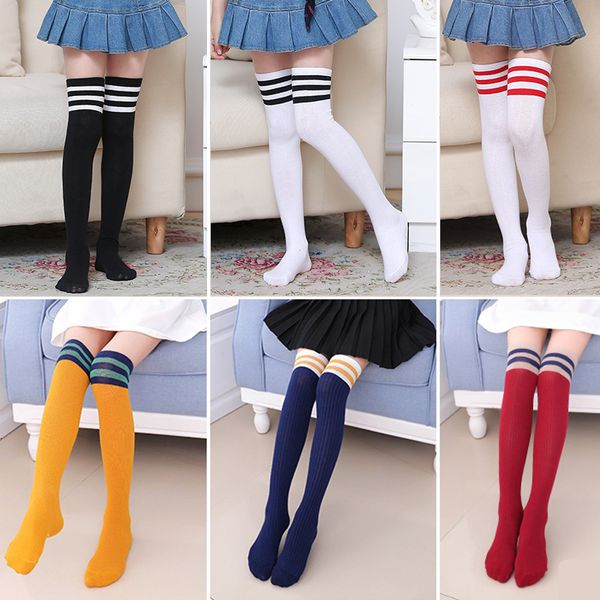 

single and double vertical bar spring, summer autumn children's stockings simple boys girls winter football, Pink;yellow