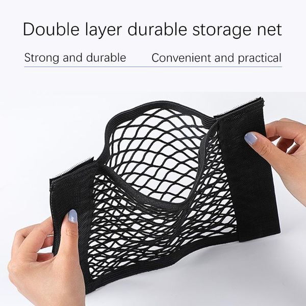 

auto trunk box storage net bag sticker interior for macan panamera car organizer