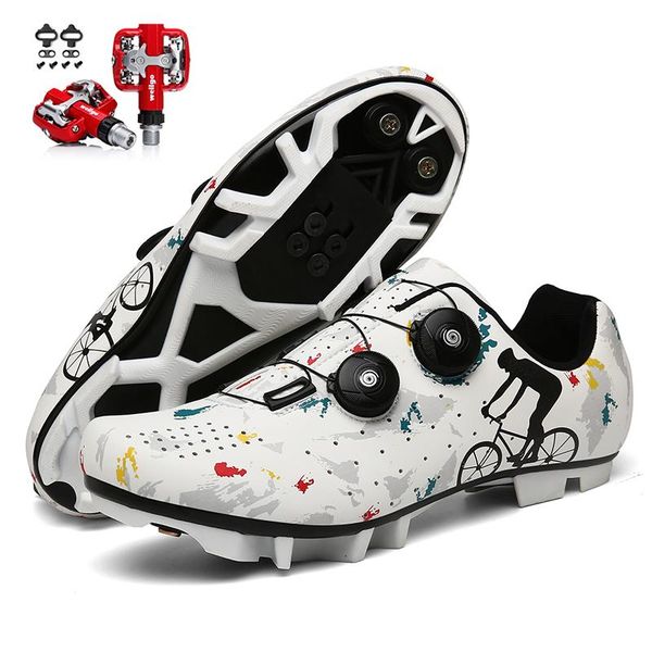 

nieuwe stijl mtb fietsen schoenen mannen ademend racing racefiets zelfsluitende professionele fiets sneakers sport cycling footwear, Black