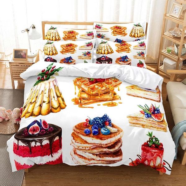 

bedding sets food and fruit duvet cover set 3d digital printing bed linen fashion design comforter